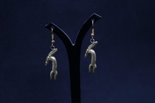 Unique Ancient Egyptian Antique God Seth Earrings Rare Pharaonic BC picture