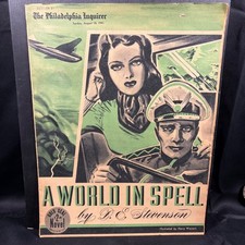 Philadelphia Inquirer 1941 Gold Seal Novel A World in Spell D.E. Stevenson Art picture
