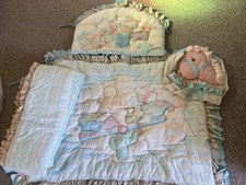 VINTAGE 1991 Red Calliope Western Bunny Crib Nursery Set picture