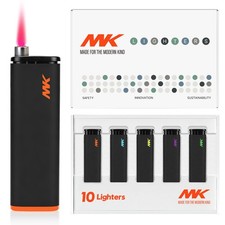 MK Jet‑Hue 10‑Pack Assorted Colors Windproof Butane Refillable Jet‑Flame Lighter picture