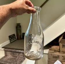 Maple Lawn Dairy Staunton VA Rare Qt Milk Bottle Emb Slug Plate Dated 1943 Nice picture