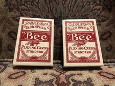 (2) BRAND NEW, Vintage USPC Blue Seal Uncanceled Circus Circus Bee Card Decks picture