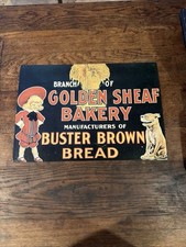Golden Sheaf Bakery Buster Brown Bread Metal Sign 16x11 AR3 picture