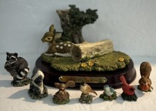 Wellington Collection Animal Figures/Wood Base Birds Deer Raccoon Skunk Squirrel picture
