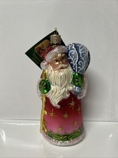 HTF Retired 2005 Old World Christmas Glistening Folk Santa Ornament NWT picture