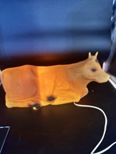Vintage TPI Blow Mold Nativity Ox Cow Light Up Yard Decor 23” w/box picture