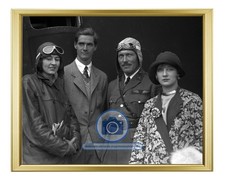 AVIATION PIONEERS CARLINE STOVALL HUGHES TURNER 1928 8X10 GOLD FRAMED PHOTO picture