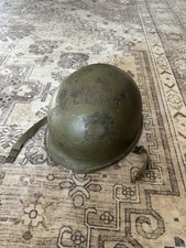 WWII WW2 US Military Army M1 Front Seam Helmet w/ Strap and World War II Liner picture