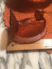 Vtg. Turkey on the Nest Amber Glass Replacement Top picture