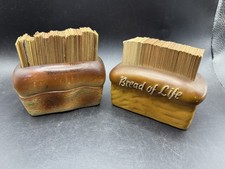 2 Vintage Bread Loaf Promise Boxes Warner Press Cross Publishing Bible Cards  picture