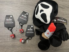 Spirit Halloween Ghost Face Bundle Plush + 3 Keychains NWT Scream Horror Lot picture
