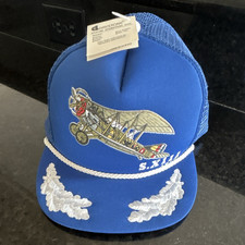 Blue Mesh Snapback Trucker Cap SPAD S.XIII Aircraft Embroidered Hat picture