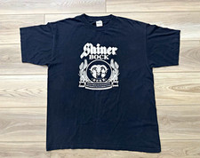 Vintage 1991 Shiner Bock Beer TShirt Murina Made in USA XL Black Ram Brewery Tee picture