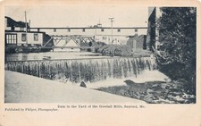 Sanford ME Maine Goodall Mills Mousam River Mohair Fabrics Vtg Postcard C44 picture