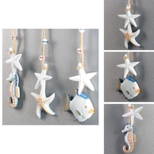 OECECR 3Pcs Wooden Seahorse/Star/Fish Wall Hanging Decor, Farmhouse Rustic picture