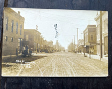 Vintage Main St Street Scene Augusta Wisconsin RPPC Real Photo Postcard Posted picture