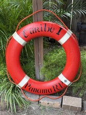 Vintage MS Caribe I Life Ring Buoy Panama RP Cruise Ship Preserver Nautical 30” picture