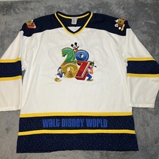 VTG Y2K 2007 Walt Disney World Hockey Jersey Adult 2XL Mickey Donald Duck Goofy picture