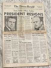 Vintage Original August 9 1974 Times-Herald Newspaper Section (14 Pages) Nixon R picture