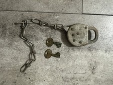 Antique E.T. Fraim Padlock Lock & 2 Keys Vintage picture