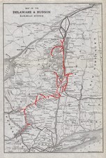 1920 Antique Delaware & Hudson Railroad System Map Vintage Railway Map 3250 picture