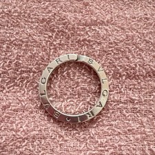 BVLGARI Silver Keyring 3.4cm Engraved Classic Used picture