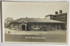 1930c Rppc Ashtabula Ohio Swallows restaurant & Theater corner west st & U.S. 20 picture