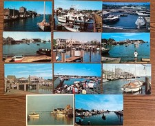 Vintage Nantucket MA Harbor, Dock, Boat Basin Postcard Lot – 11 Cards picture