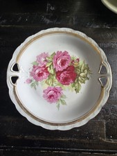 Antique KOENIGSZELT Floral Guilded Hand Painted Roses Cake Plate 1877-1886 picture