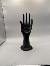 Vintage MCM Black Ceramic Hand Planter Sculpture Made in Holland 8” * picture