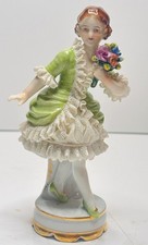 MINT Vintage Sitzendorf Germany Dresden Lace Porcelain Figurine - #8447 picture