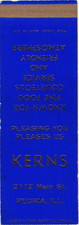 Kerns Peoria IL Vintage Matchbook Cover 1970s Restaurant picture
