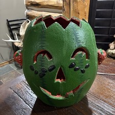 Rare Vintage Halloween Watermelon Jack-O-Lantern Summerween picture