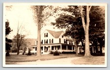 Vintage RPPC Large House Wrap Around Porch Trees Real Photo Postcard c1910s picture