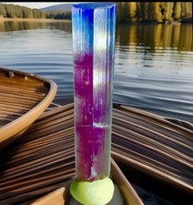 Rare Spectacular Purple Cap Tourmaline Crystal Natural Raw Mozambican Specimen picture