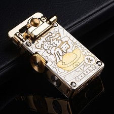 CHIEF Rocker Kerosene Lighter Windproof Vintage Metal Leather Pocket Gift... picture