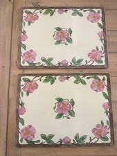 Franciscan Desert Rose Cork Backed Placemats Set of 2 Vintage Pink Floral picture