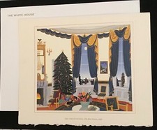 CLINTON 1995 WHITE HOUSE BILL HILLARY CHRISTMAS CARD w ENVELOPE NEW EXCELLENT picture