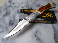 Browning Jig Bone Lockback Pocket Knife w Clip 9Cr18MoV BR0530B 7 3/4