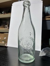 The Home Brewing Co Indianapolis IN Aqua Blob Top Beer Bottle Antique VG picture