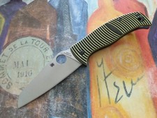 Spyderco Caribbean LC200N Sheepsfoot Plain Blade, Black/Yellow G10 Handle picture