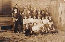E62/ Belmont Ohio RPPC Postcard c1910 3rd Room Students School Building picture