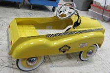 Vintage GEARBOX CHECKERED YELLOW CAB  Pedal Car NYC Taxi Cab* VGC * SEE PIX picture