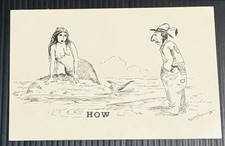 Vintage Postcard Indian Mermaid Cartoon “HOW” Western Stationery 1930’s picture