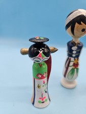 Vintage Handmade, Hand Painted Wooden Kokeshi Dolls picture