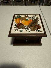 Vintage Retro Wood Coaster Set picture