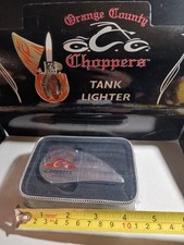 Orange County Choppers OCC New York Silver Pocket Lighter Red/Black Accents picture