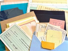 VTG Paper Lot Junk Journal Pack Ephemera 30+ Ledger Forms Planner Unused picture