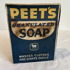 Vintage 1940s-50s Peet’s Granulated Soap Laundry Dishes Unopened Box picture