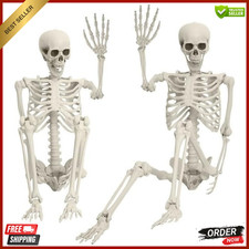 💀5.4Ft Life Size Posable Halloween Skeleton Decoration,  Halloween  Decoration. picture